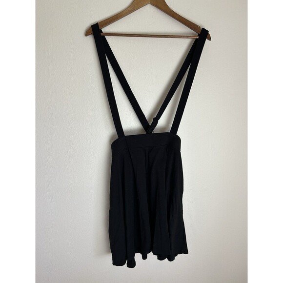 Hot Topic Mini Skirt Circle Suspenders Black Womens Sz XL Punk Grunge Academia - Picture 1 of 2